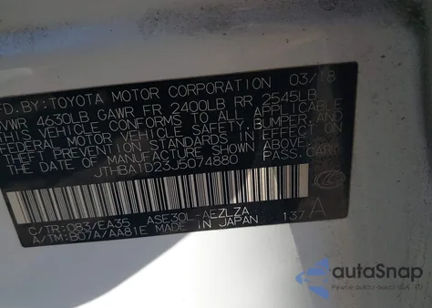 2018 Lexus Is 300 z USA, uszkodzony, nr VIN JTHBA1D23J5074880